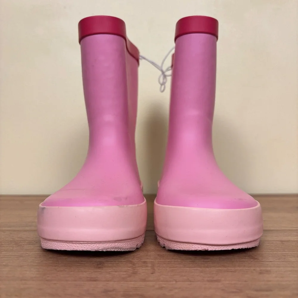 HARPER CANYON Audra Rain Boots Pink Kids Size 10 Rubber Waterproof Pull On